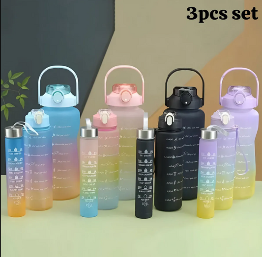 3-in-1 Rainbow Bottle Set - Durable and Stylish for Daily Use